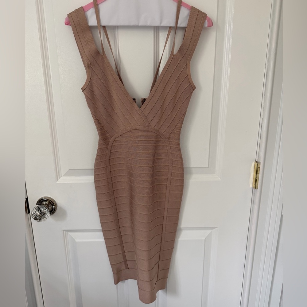Herve Leger Original Bandage Dress in Nude